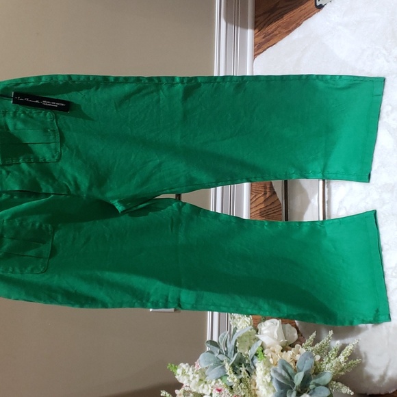 Nicole Miller Green Wide Leg Pants - Picture 2 of 11